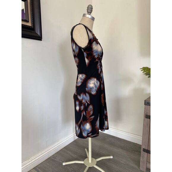 Simply Vera Vera Wang Brown Women's  V-Neck Body-con Mini Dress Petite XS - Picture 2 of 8